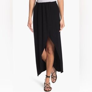 NWOT- Black Women's Cross Over Slit Maxi Skirt